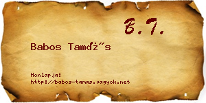 Babos Tamás névjegykártya