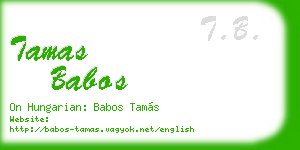 tamas babos business card